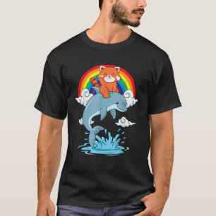 Red Panda Kids Kawaii Red Panda Dolphin Red Panda T-Shirt