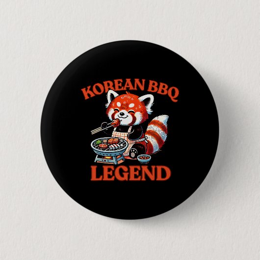 Red Panda Korean Bbq Legend  Button (Vorderseite)
