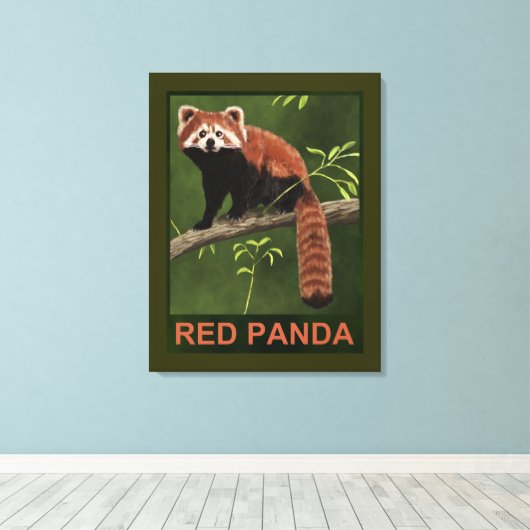 Red Panda Leinwanddruck (Insitu (Holzboden))