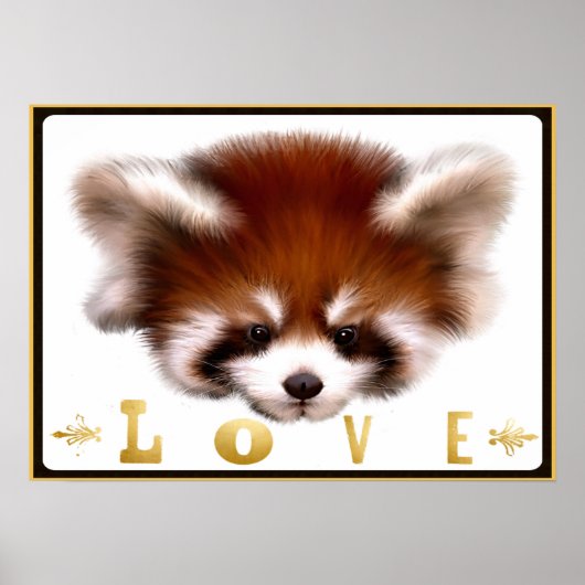 Red Panda Liebe Poster Art (Vorne)