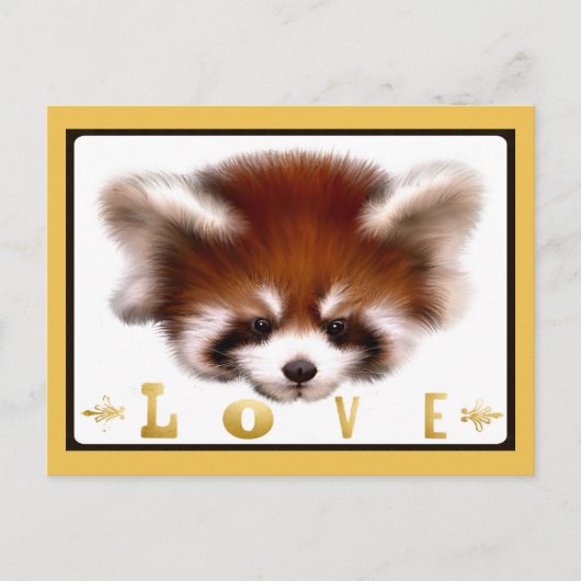 Red Panda Liebe Postkarte (Vorderseite)