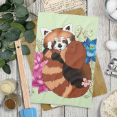Red Panda Lotus Blume Henna Geschirrtuch