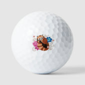 Red Panda Lotus Blume Henna Golfball (Vorderseite)
