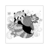 Red Panda Lotus Blume Henna Gummistempel (Prägung)