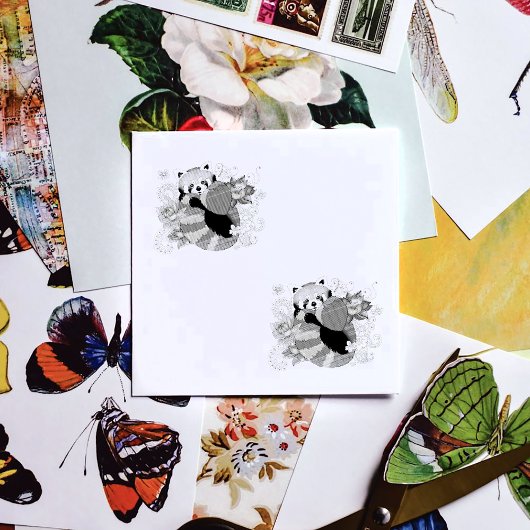 Red Panda Lotus Blume Henna Gummistempel