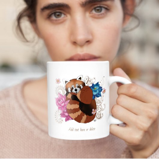 Red Panda Lotus Blume Henna Kaffeetasse