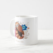 Red Panda Lotus Blume Henna Kaffeetasse (Vorderseite Links)