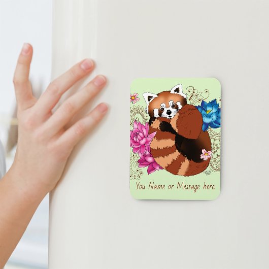 Red Panda Lotus Blume Henna Magnet