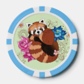 Red Panda Lotus Blume Henna Pokerchips (Vorderseite)