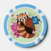 Red Panda Lotus Blume Henna Pokerchips (Rückseite)