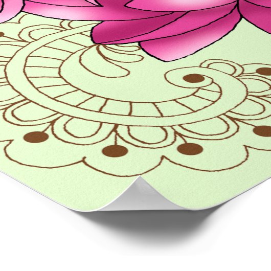 Red Panda Lotus Blume Henna Poster (Ecke)