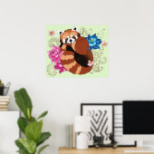 Red Panda Lotus Blume Henna Poster (Heimbüro)