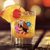 Red Panda Lotus Blume Henna Schnapsglas