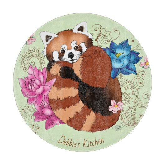 Red Panda Lotus Blume Henna Schneidebrett (Vorderseite)