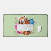 Red Panda Lotus Blume Henna Schreibtischunterlage (Tastatur & Maus)