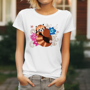 Red Panda Lotus Blume Henna T-Shirt
