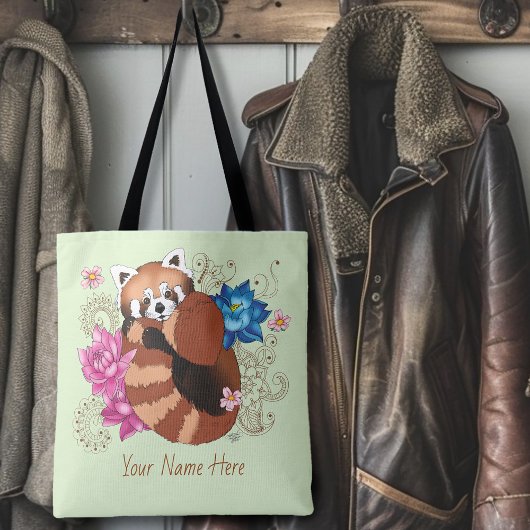 Red Panda Lotus Blume Henna Tasche