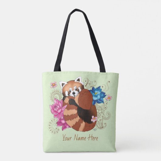 Red Panda Lotus Blume Henna Tasche (Rückseite)