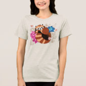 Red Panda Lotus Blume Henna Tri-Blend Shirt (Vorderseite)