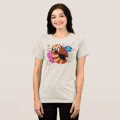 Red Panda Lotus Blume Henna Tri-Blend Shirt (Vorderseite voll)