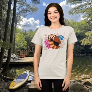 Red Panda Lotus Blume Henna Tri-Blend Shirt