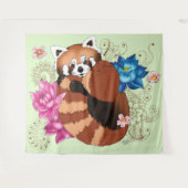 Red Panda Lotus Blume Henna Wandteppich (Vorderseite (Horizontal))