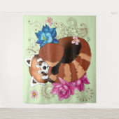 Red Panda Lotus Blume Henna Wandteppich (Vorderseite)