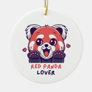 Red Panda Lover Keramik Ornament