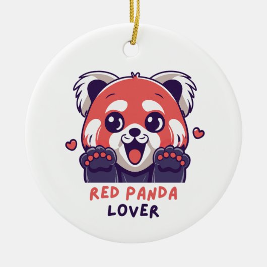 Red Panda Lover Keramik Ornament (Vorne)