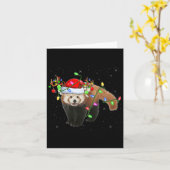Red Panda Lover Xmas Lighting Santa Red Panda Chri Karte (Gelbe Blume)