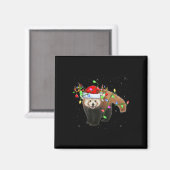 Red Panda Lover Xmas Lighting Santa Red Panda Chri Magnet (Vorderseite/Rückseite)