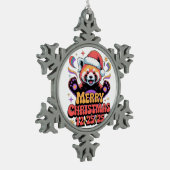 Red Panda Merry Christmas 12/25/25 Schneeflocken Zinn-Ornament (Links)