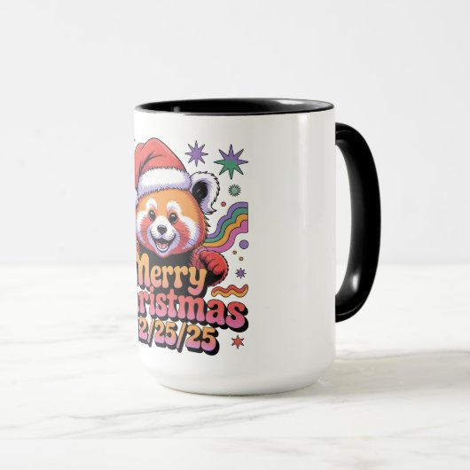 Red Panda Merry Christmas 12/25/25 Tasse (VorderseiteRechts)