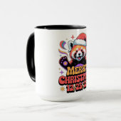 Red Panda Merry Christmas 12/25/25 Tasse (Vorderseite Links)