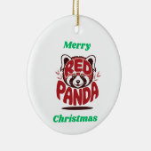 Red Panda Merry Christmas Keramik Ornament (Rechts)