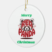 Red Panda Merry Christmas Keramik Ornament (Links)
