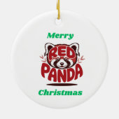 Red Panda Merry Christmas Keramik Ornament (Hinten)