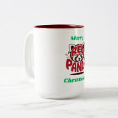 Red Panda Merry Christmas Zweifarbige Tasse (Vorderseite Links)