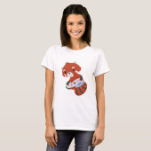 Red Panda mit Aufklebern T-Shirt (Vorne ganz)