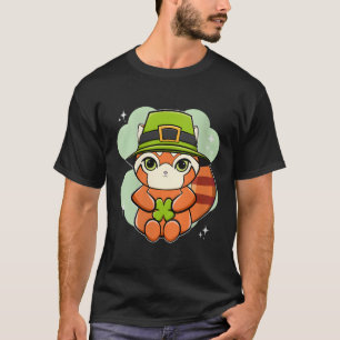 Red Panda mit Cleaf St Patricks Day T-Shirt
