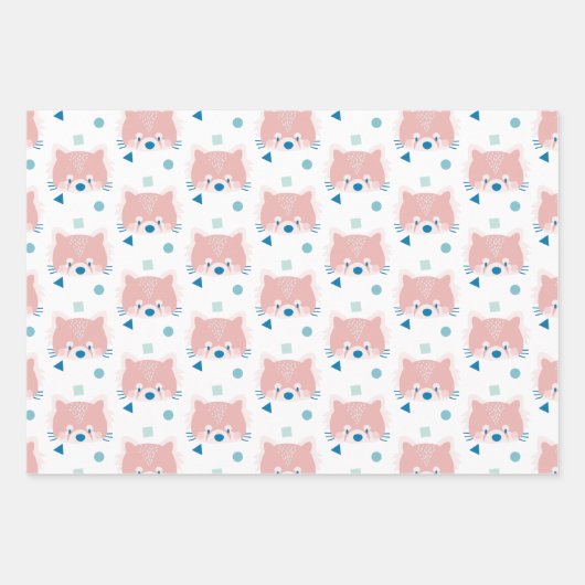 Red Panda mit Maskenmuster Geschenkpapier Set (Vorderseite 2)