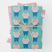 Red Panda mit Maskenmuster Geschenkpapier Set (Beispiel)