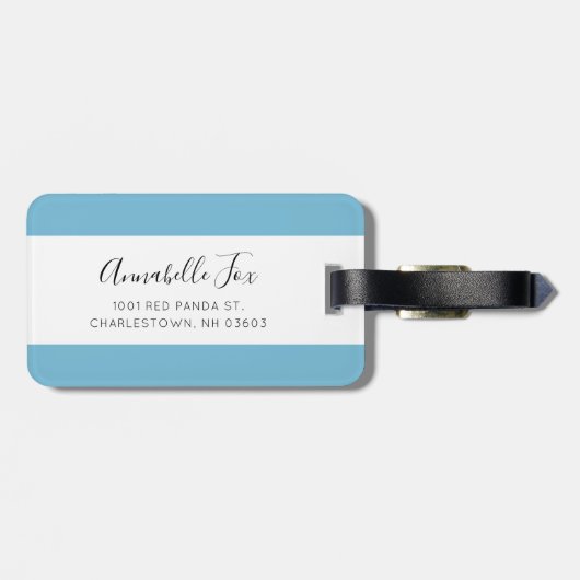 "Red Panda" Mit Monogramm Gepäckmarke "Blue Apple" Gepäckanhänger (Rückseite horizontal)