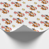 Red Panda mit Snowman im Winter zu Weihnachten Geschenkpapier (Ecke)