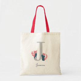 Red Panda Monogram Letter "J" Tote Bag Tragetasche