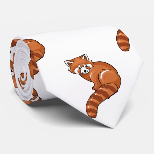 Red Panda Neck Tie Krawatte (Gerollt)