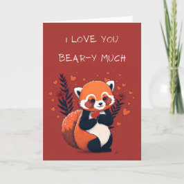 Red Panda Niedliche Illustrierte Valentintagskarte Dankeskarte