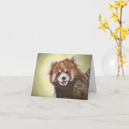 Red Panda notecard Karte (Gelbe Blume)