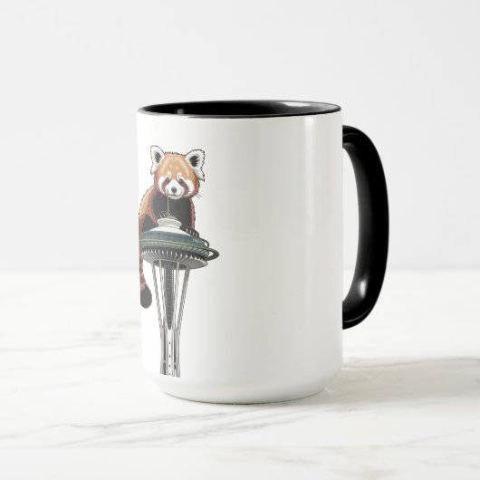 Red Panda on Seattle Space Needle Tasse (VorderseiteRechts)