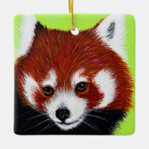 Red Panda Painting Keramikornament